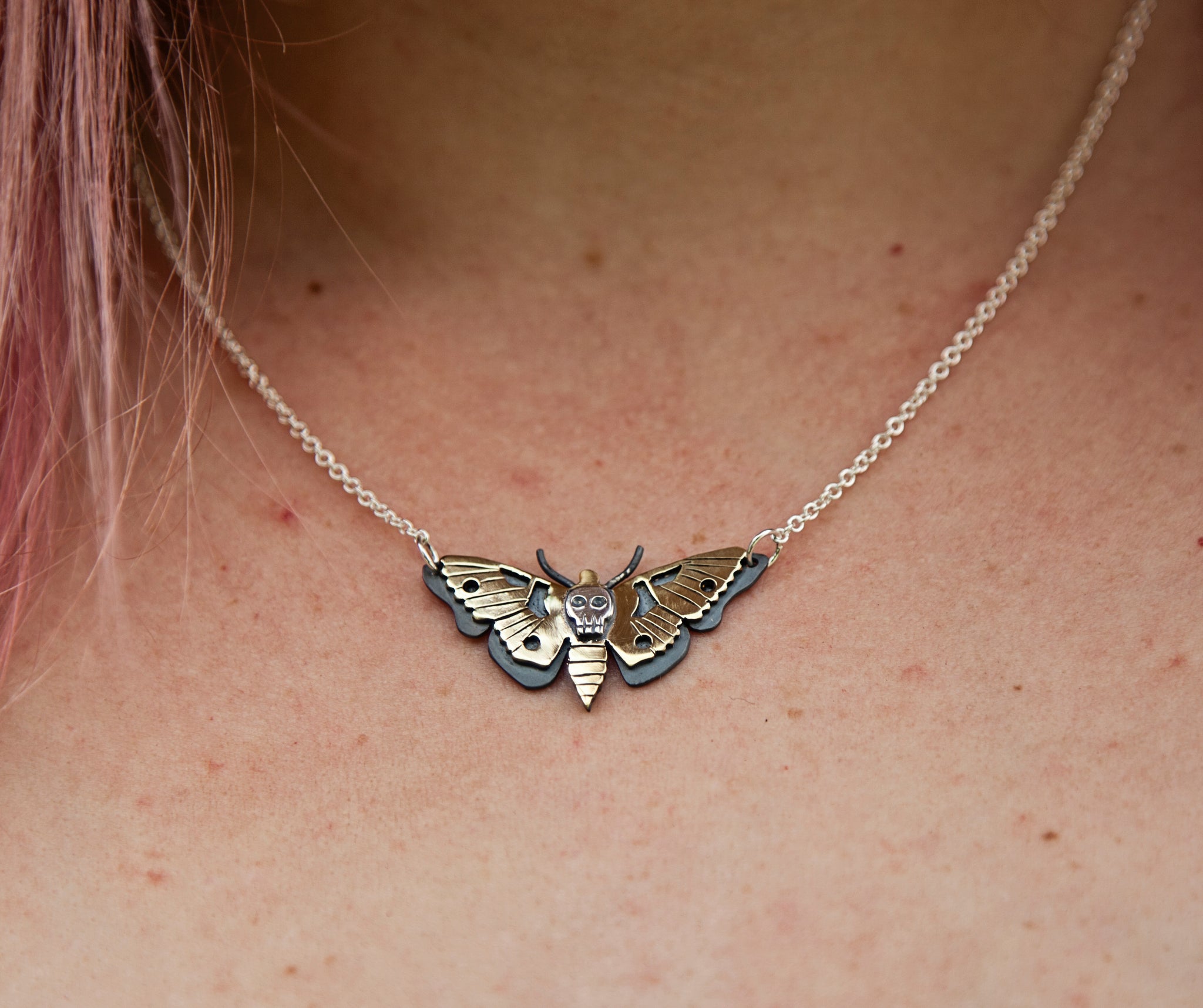 Death Moth Pendant Necklace | Katmeleon Jewellery