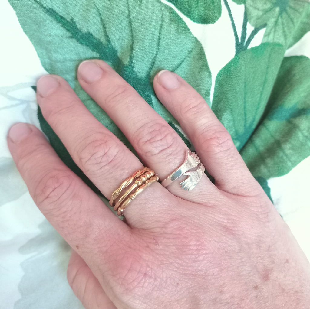 Sterling Silver Hug ring 