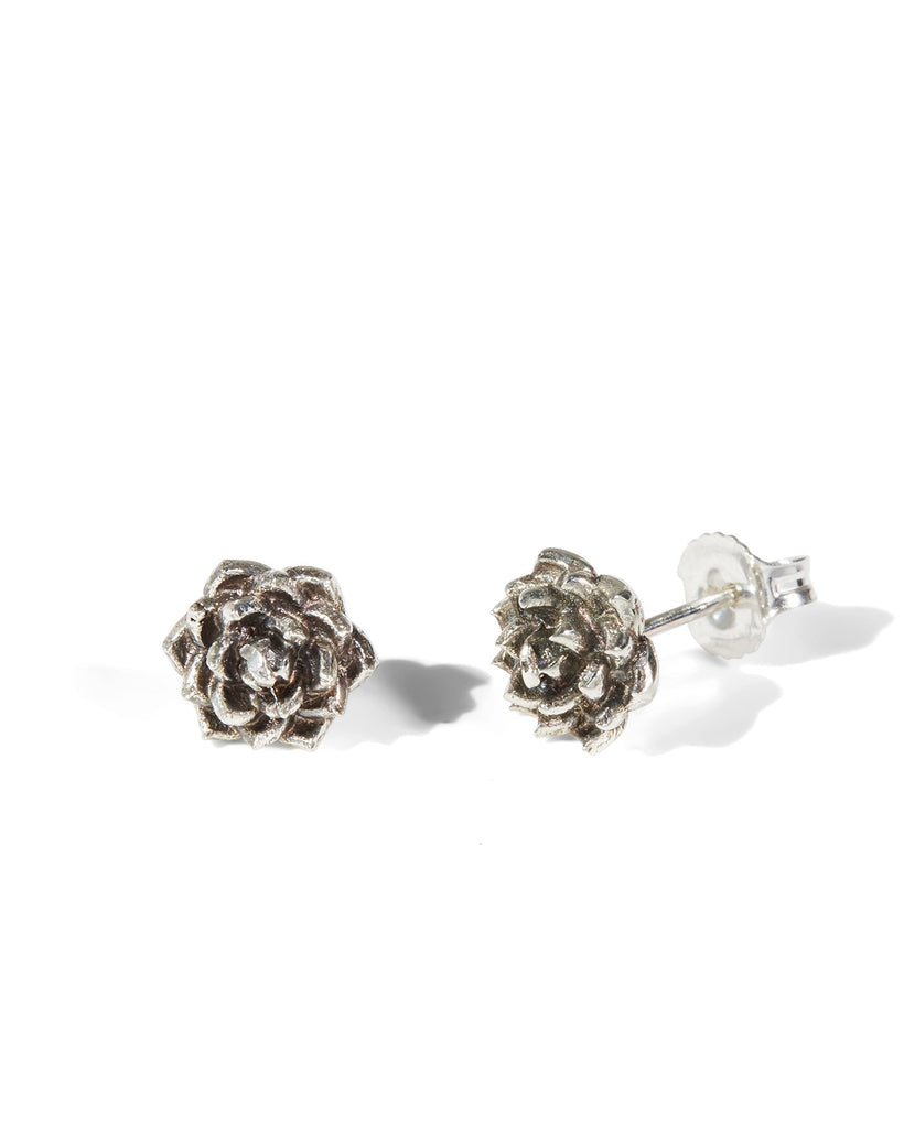 Sterling Silver Desert Rose stud earrings with Sterling Silver post sand butterfly