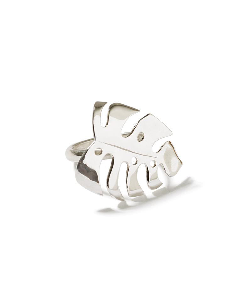 Sterling Silver Monstera 4 with Sterling silver band