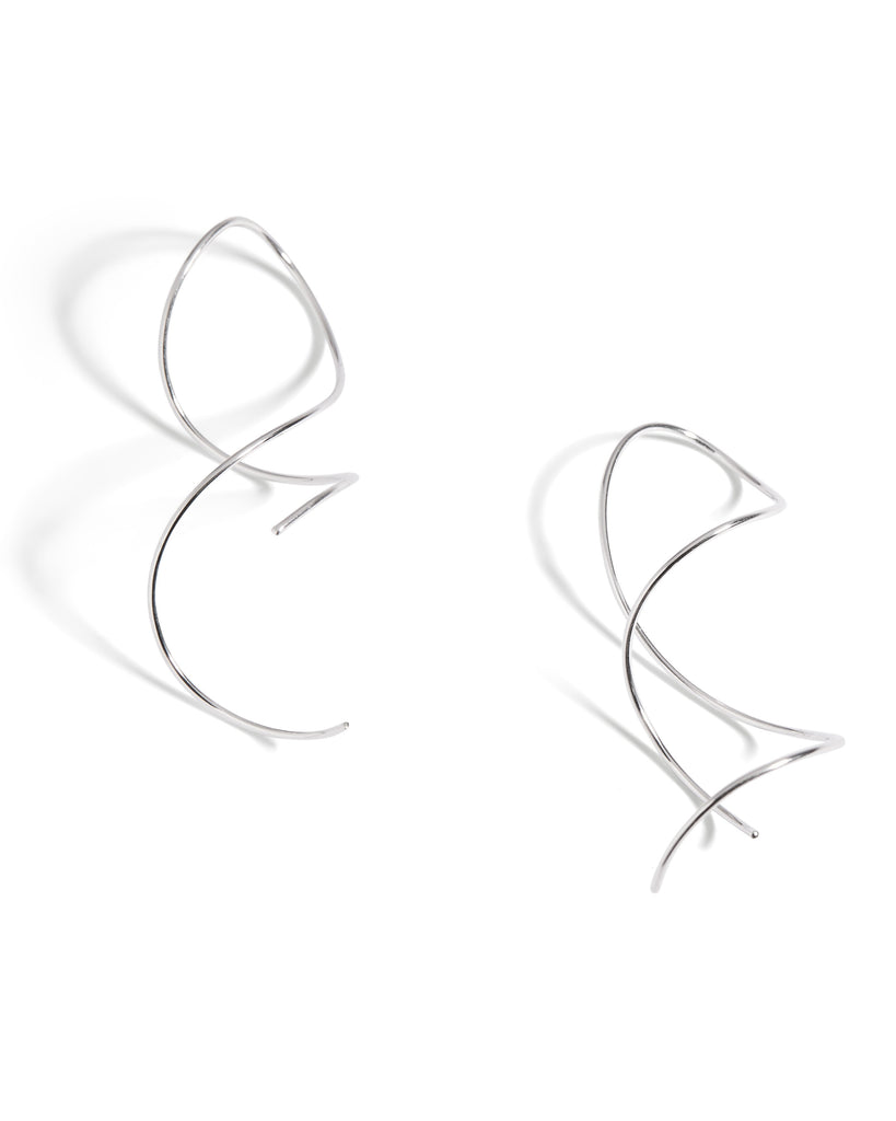 Sterling Silver wire earrings twisted in a unique way to create the Infinity Twist earrings