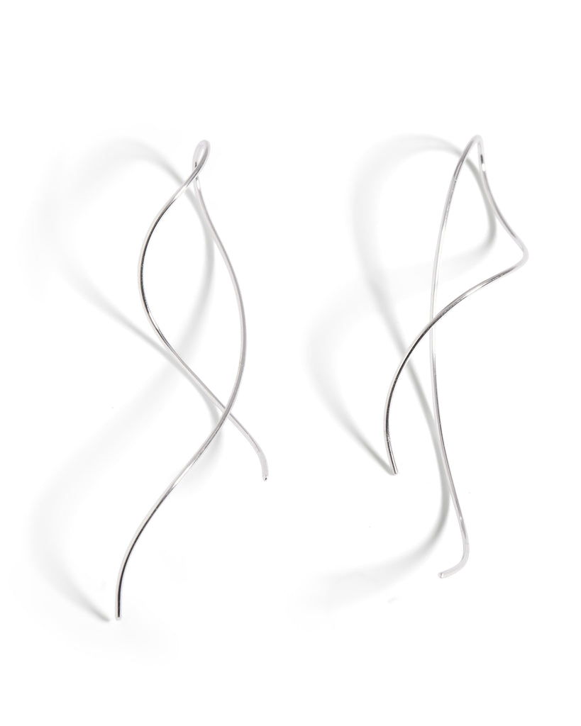 Sterling Silver wire earrings twisted in a unique way to create the Infinity Twist earrings